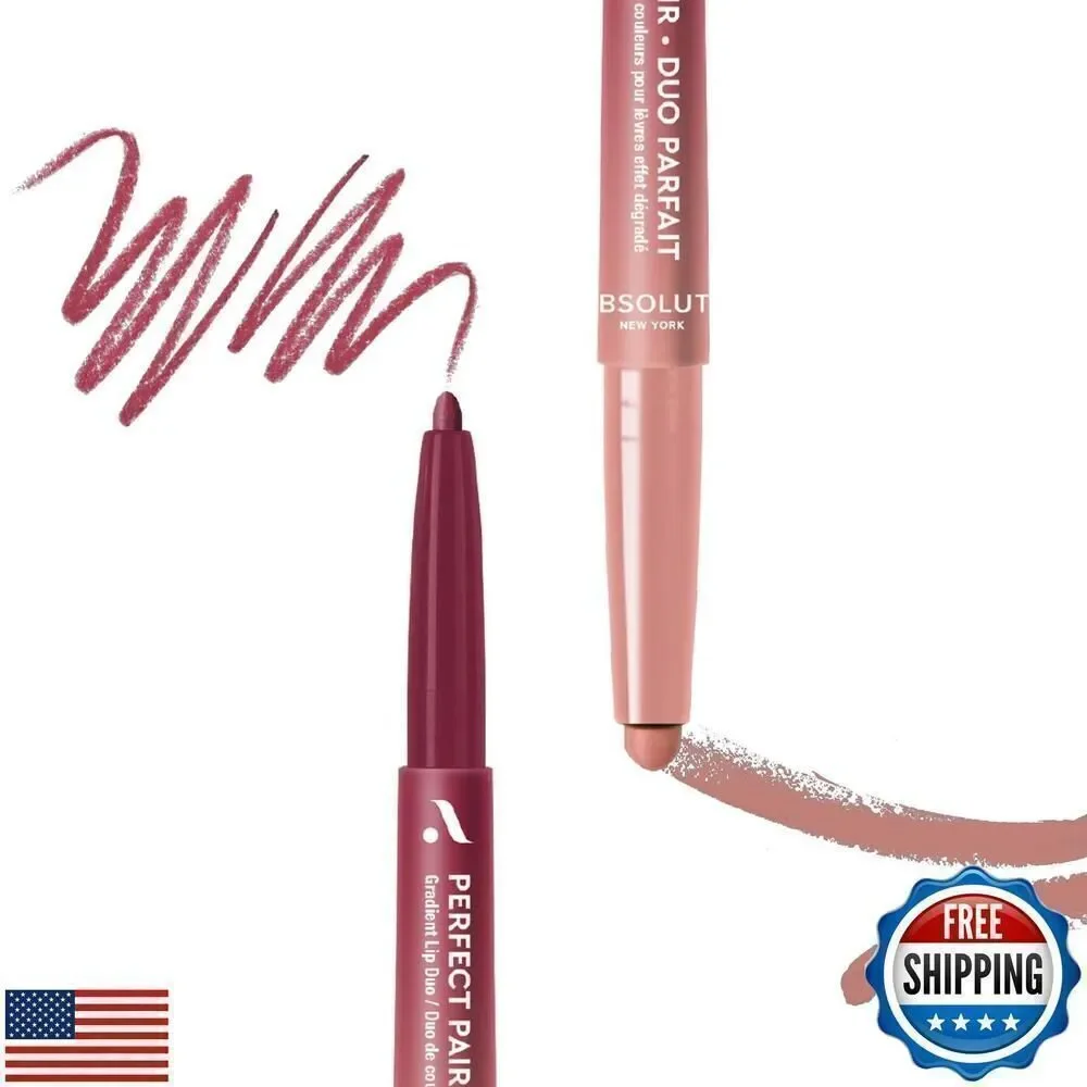 Absolute New York ALD08 Perfect Pair Lip Duo, Fuller and Poutier Lips, Deeper